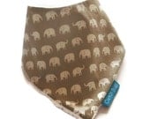 Bandana Dribble Bib with Organic Bamboo Terry and ELEPHANTS ON PARADE - A Gender Neutral Baby Gift Idea by Cwtch Bugs