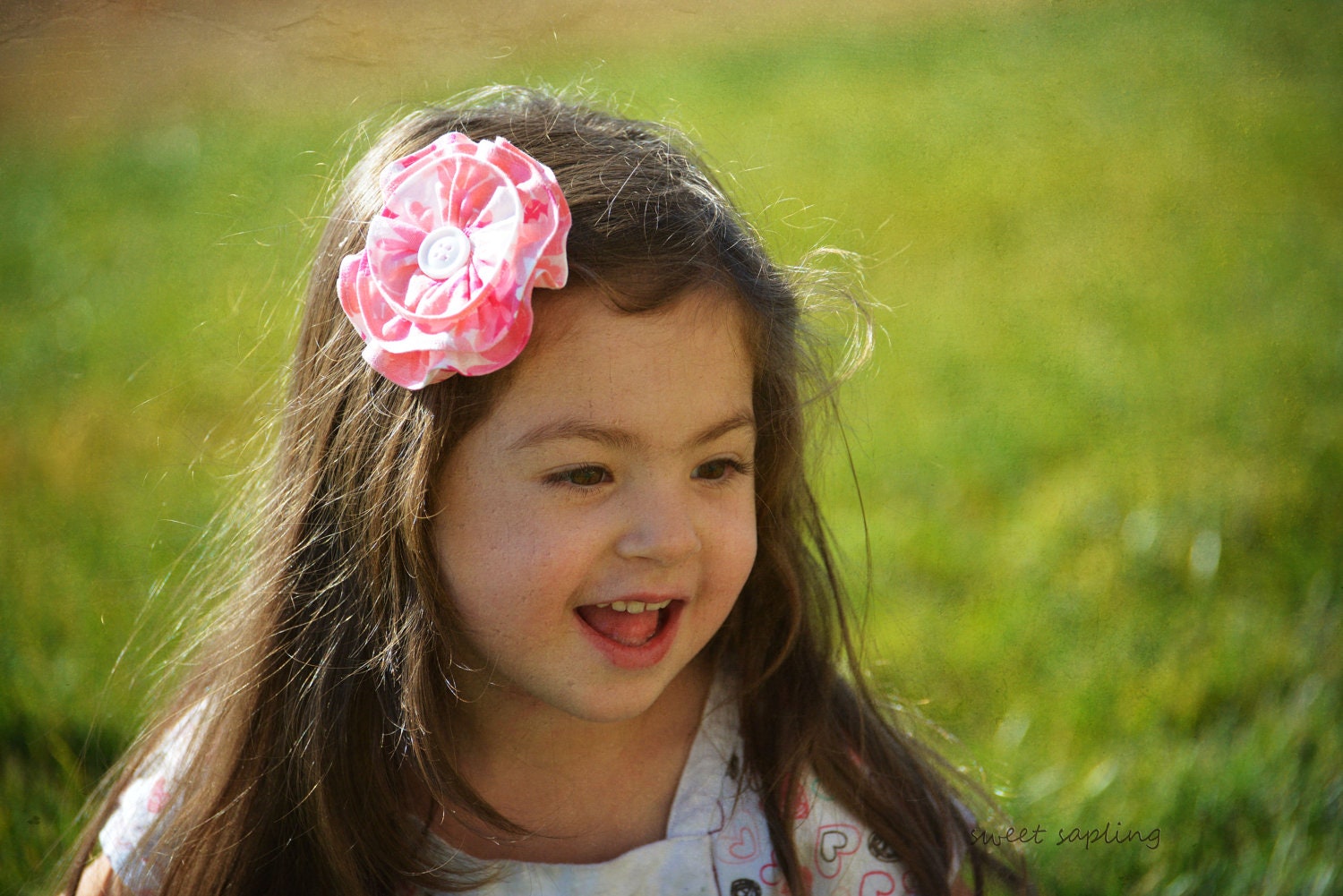 Flower Girls Hair Clip, pink hair bow,  dreamy, kids, children, toddler, pink hair clip, little girls hair bow