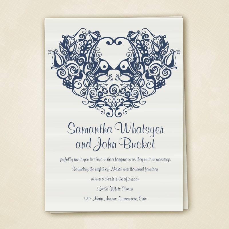 Birds of a Feather Wedding Invitation  PRINTABLE