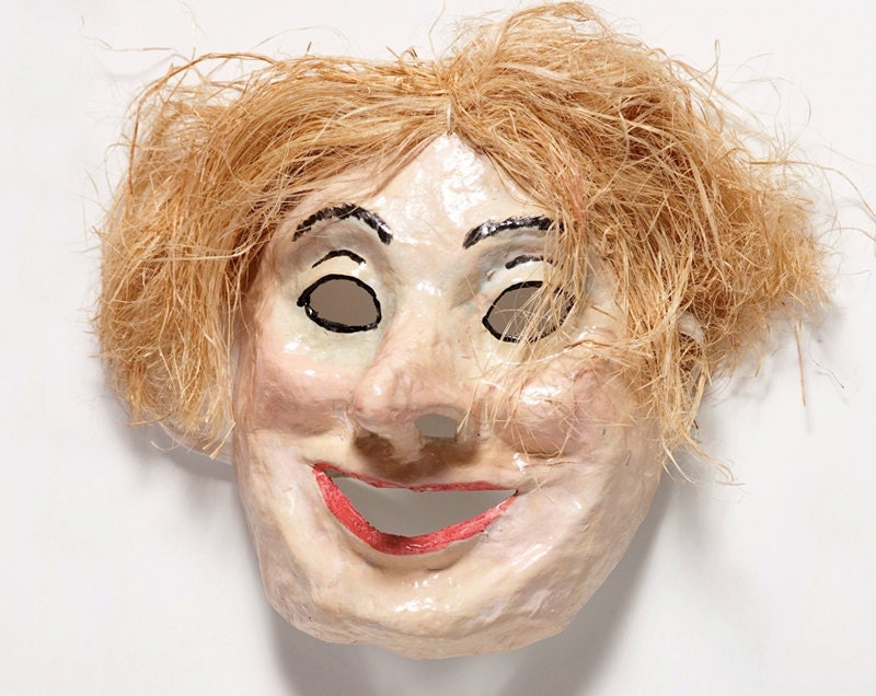 Paper mache woman mask
