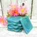 Wood Coaster Set in Shabby Chic Turquoise, Rustic Drink Coasters
