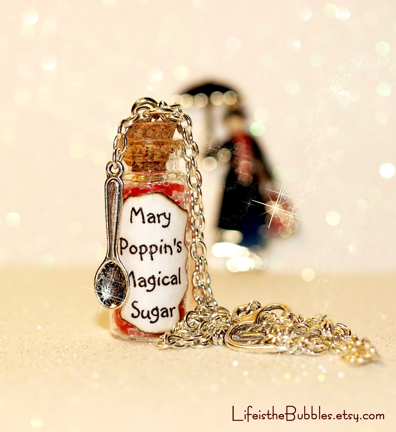 beautyfoodlife.blogspot.com,MARY POPPINS Spoonful of Magical Sugar Necklace including a Spoon Charm - UNIQUE