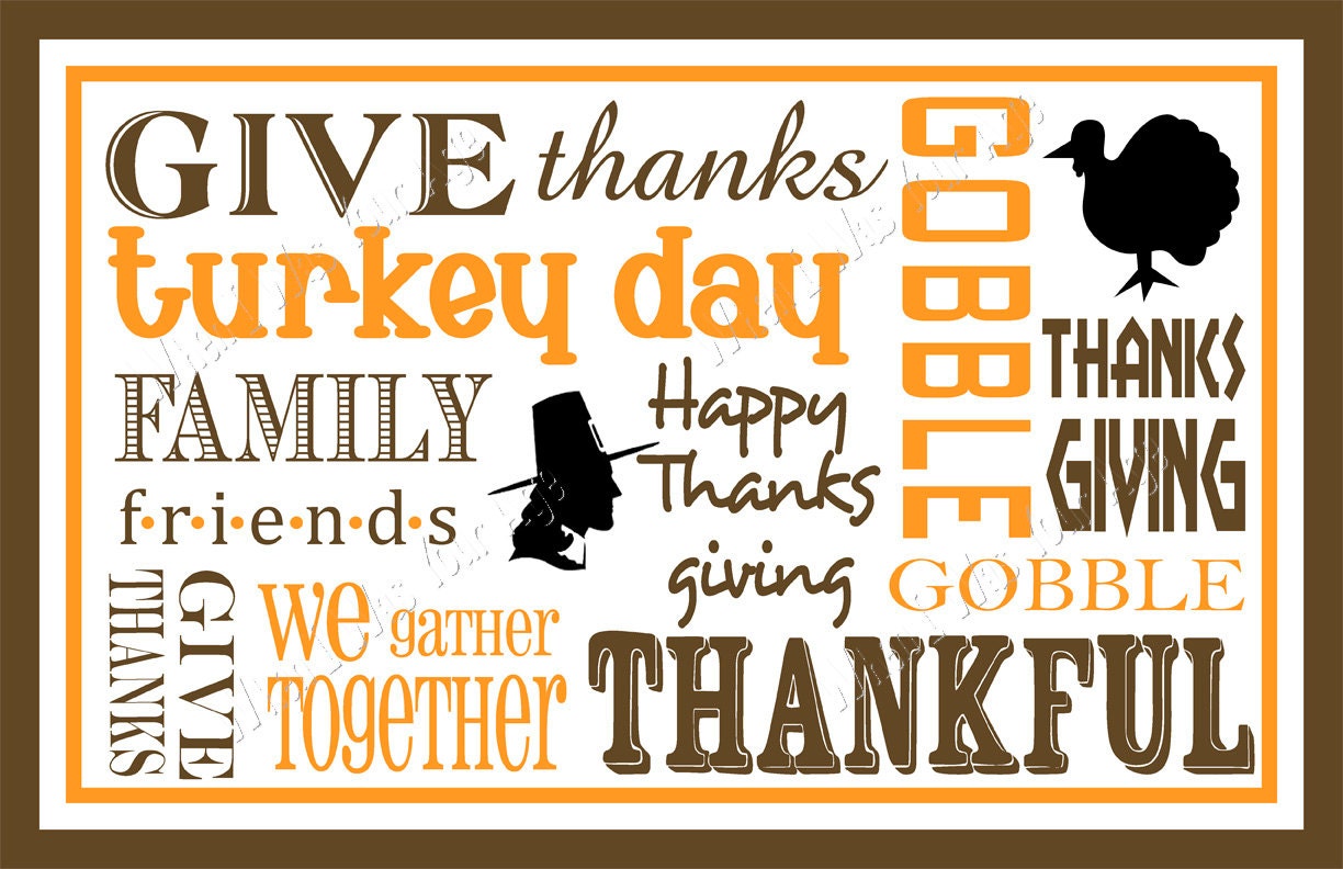 Thanksgiving Subway Sign Placemat Il_570xn
