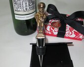 Wine Bottle Stopper Vintage Lamp Finial Boy Urinating Funny Fathers Day Gift
