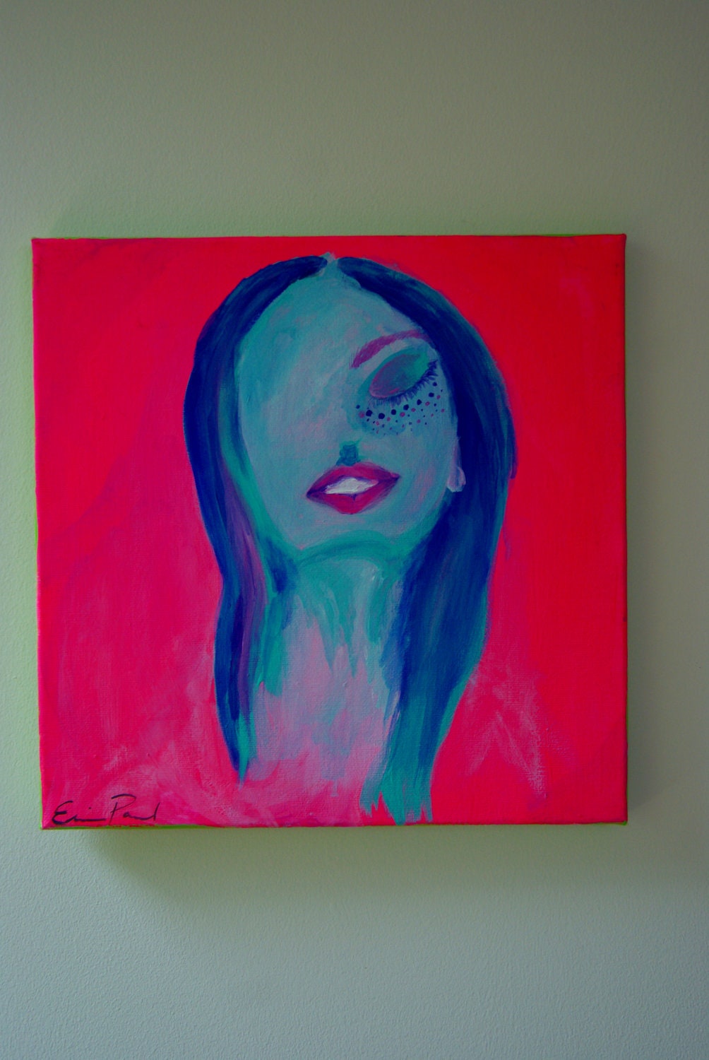 Neon Lady Painting "Other Worldly Sight" LIMITED EDITION PRINT (ready to hang) by Erin Paul