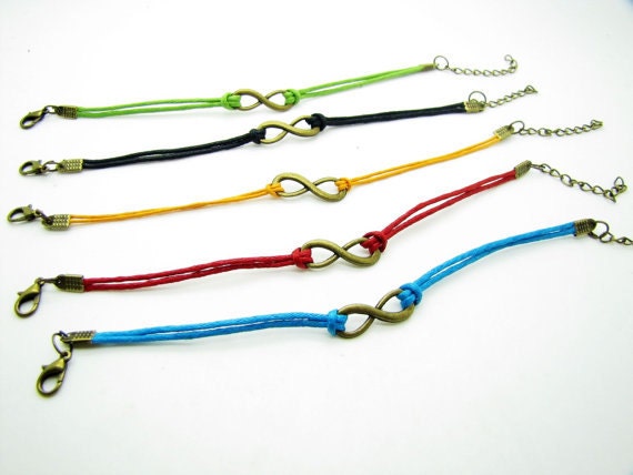 5 colors Rope Steampunk Bracelet  bronze infinity wish karma bracelet,Infinity Wish Bracelet Adjustable Bracelet 1189S