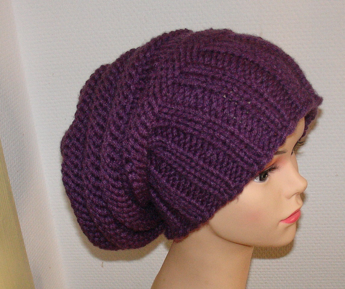 knit hat slouchy women / men - beanies style hat - Slouch Beanie Hat - Large knit hat - knit hat beanie  - chunky knit hat -  winter hat