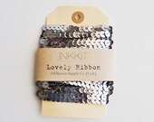 gun metal silver sequin ribbon (5 yards)