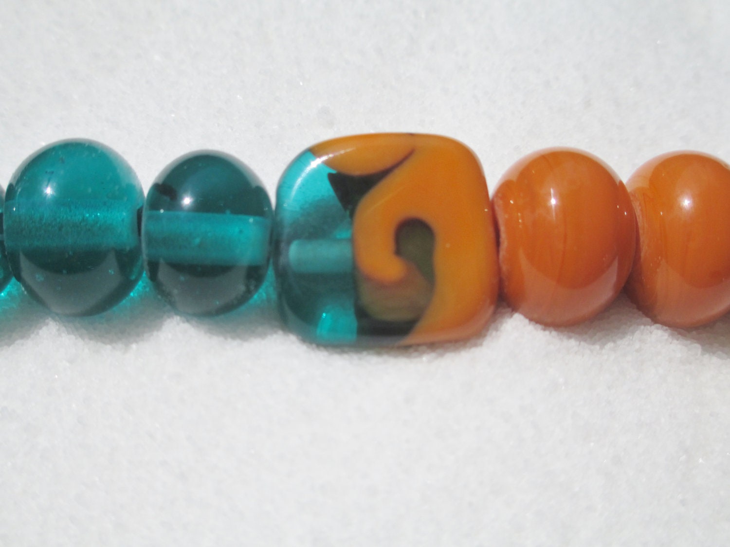 Color Block Bracelet in Orange and Turquoise