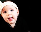 cream headband Baby girl