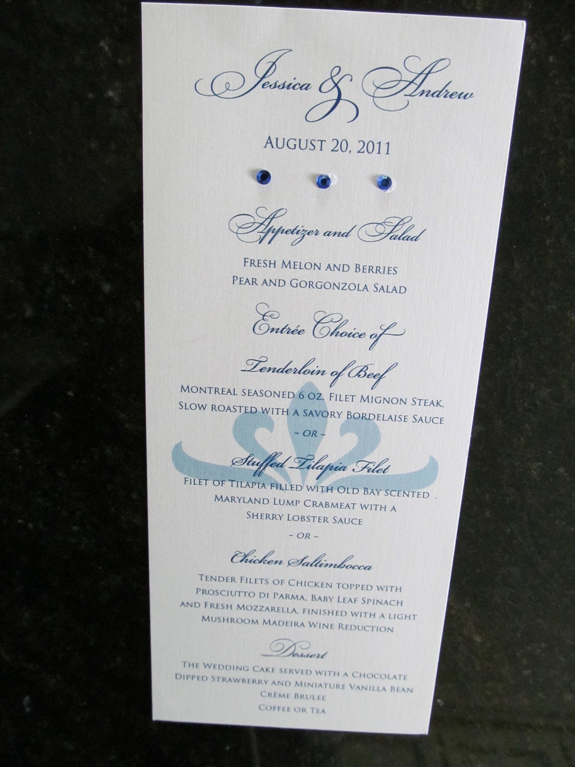 Embellished Menu Card