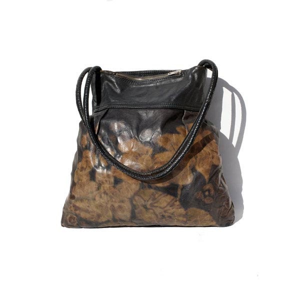 vintage dark gray large tote bag