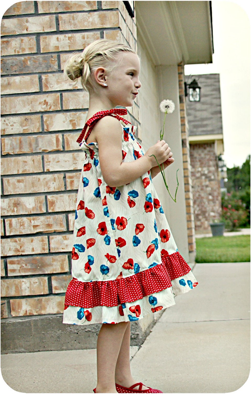 Haven Dress for Girls 6M-12Y PDF Pattern & Instructions-Sundress- Easy Sew-Beginner project -Tie straps-Double ruffles- Elastic top