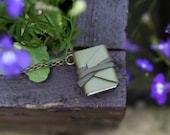 Unique Mini book necklace with poem - Stopping by woods on snowy evening