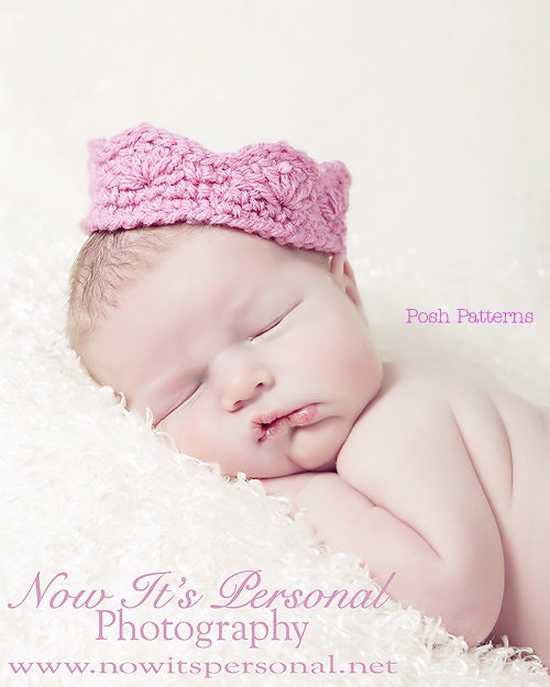 Crochet PATTERN - Crochet Crown Tiara Photo Prop - Instant Download PDF 217 - 5 Sizes - Photography Prop Pattern