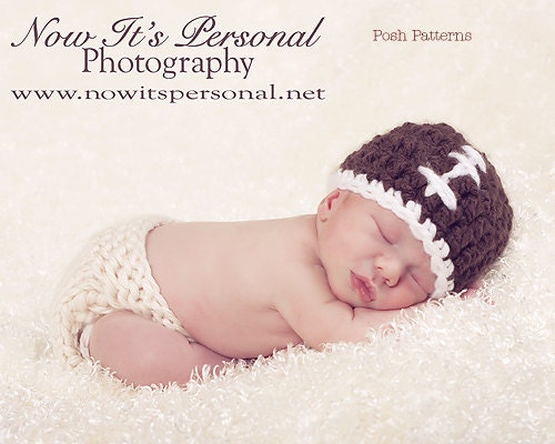 Crochet PATTERN - Baby Chunky Football Beanie Crochet Hat Pattern - Instant Download PDF 162 - Newborn to Adult - Photography Prop Pattern