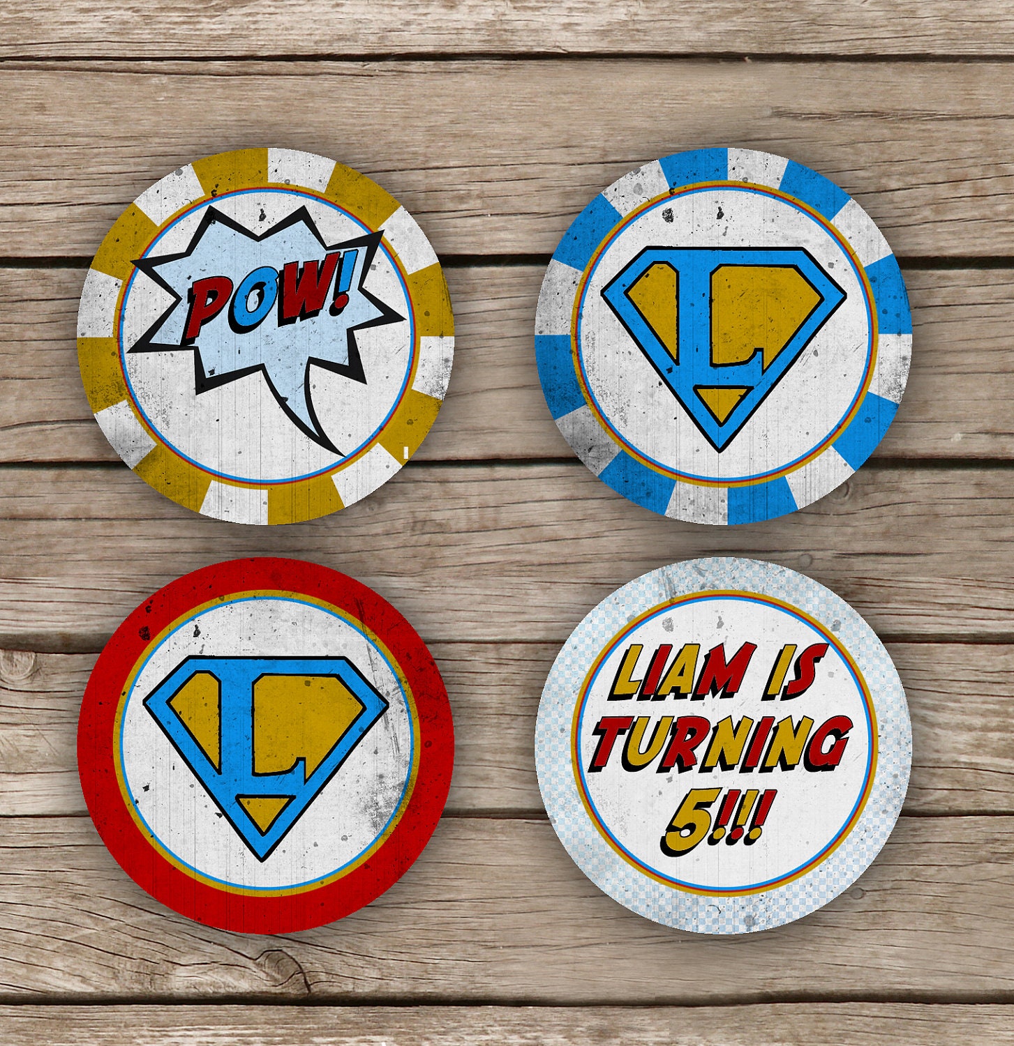 Superhero - Printable Gifts tags, Cupcake Toppers, Favor Tag - DIY