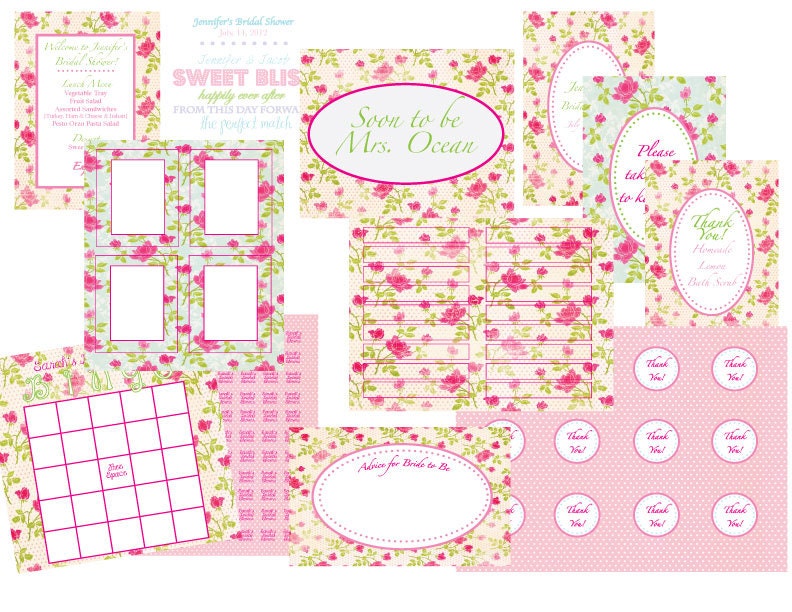 Shabby Chic Bridal Shower PDF printable package Il_170x135