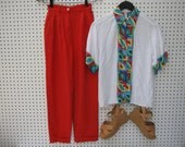 vintage / art deco print / white blouse