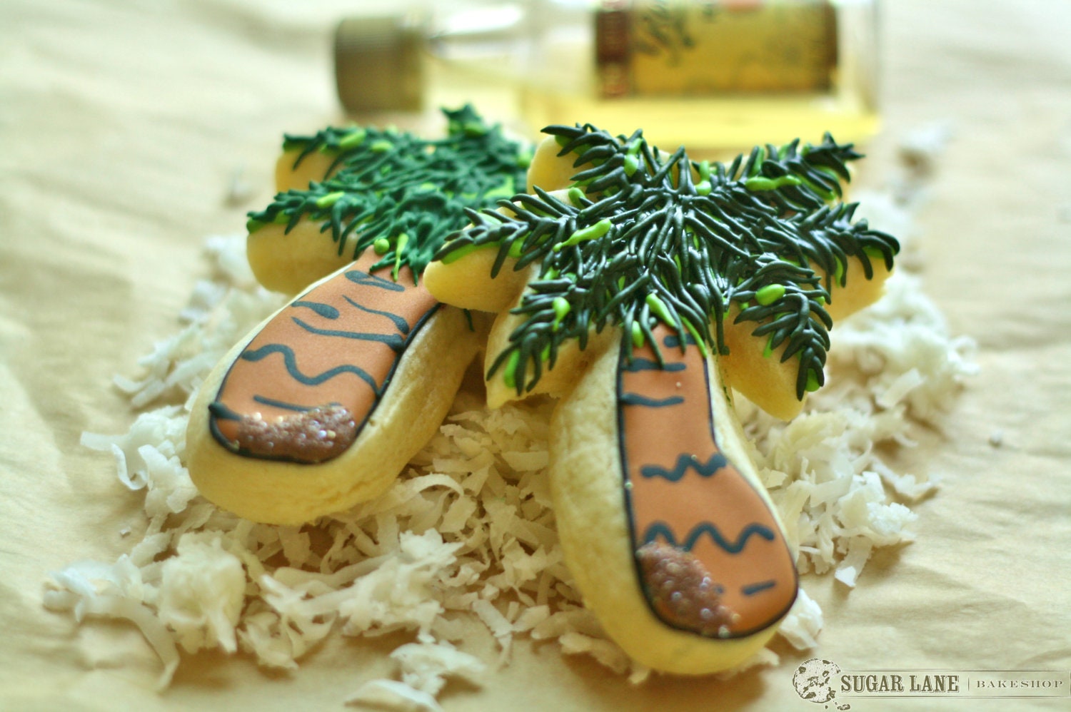 Palm Tree Decorated Sugar Cookies