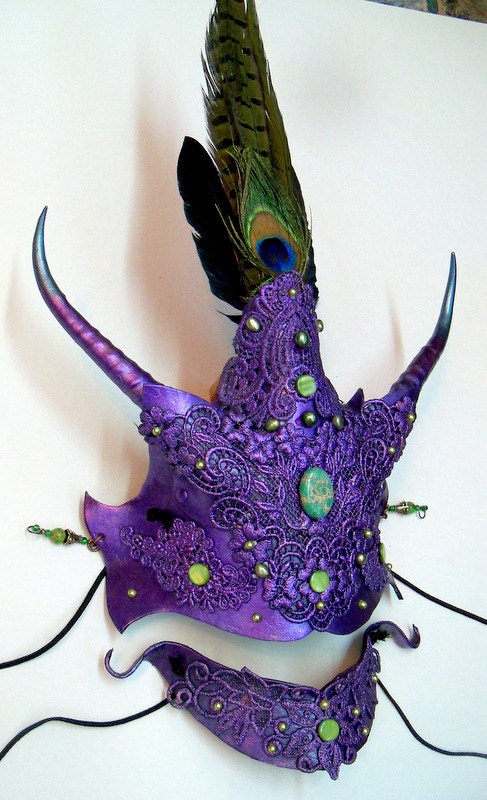 Purple Fae Warrior Headress and collar