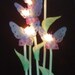 Earring Rack of 5 Lighted Lucite Butterflies in Pastel Blue, Purple, Pink & Green.    Night Light Display  Holds 40 Pairs of Earrings