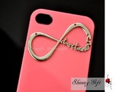 Directioner Infinity Iphone Case, One Direction Iphone 4 Case, Iphone 4S case, Pink 1D Iphone 4 4S Case