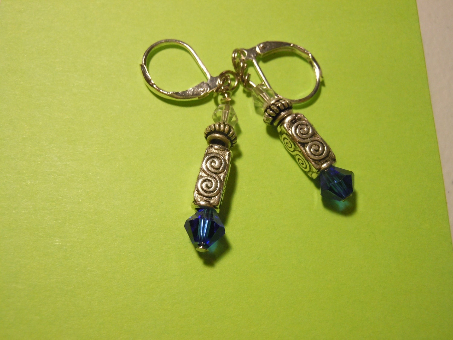 Doctor Who Sonic Screwdriver Earrings Swarovski Crystals Clasp Type Tibetan Silver