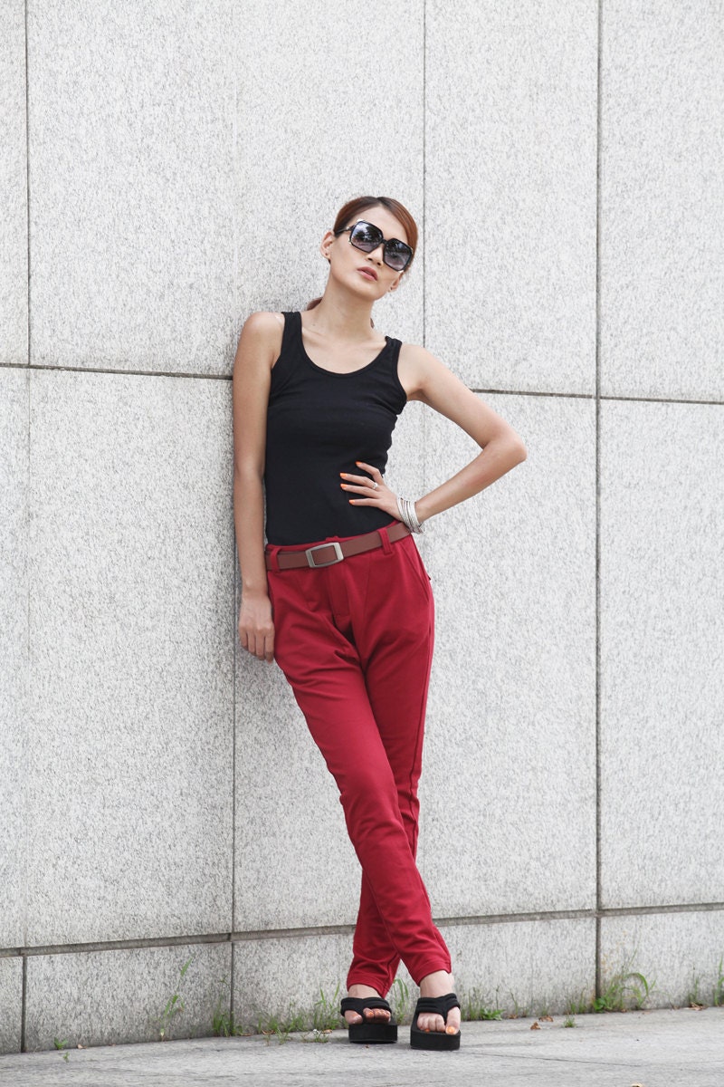 Hot Harem Pants in Dark Red - NC319