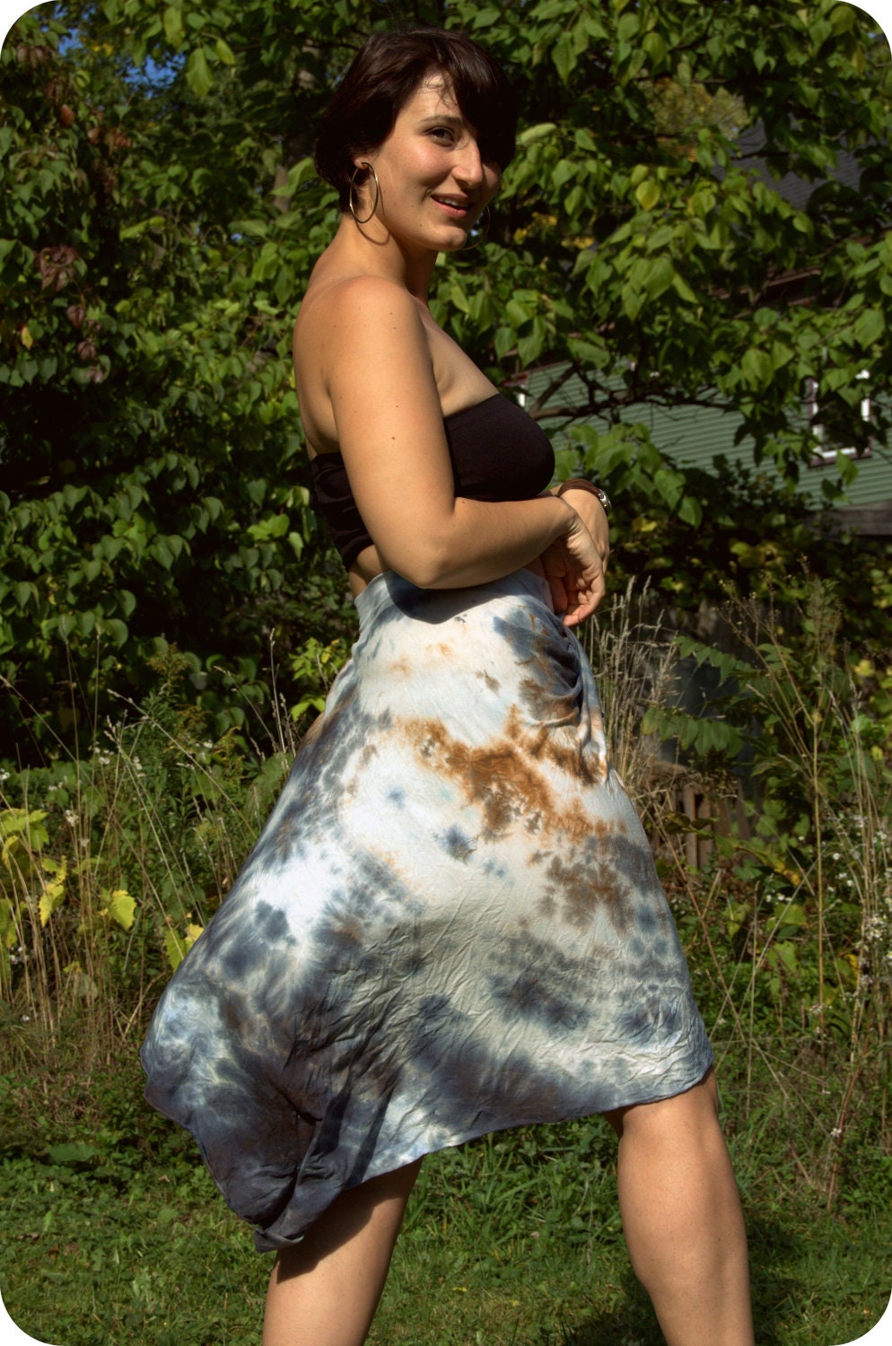 Bamboo pixie skirt asymmetric gypsy woodland fairy tie dye psy wear maternity S, M, L