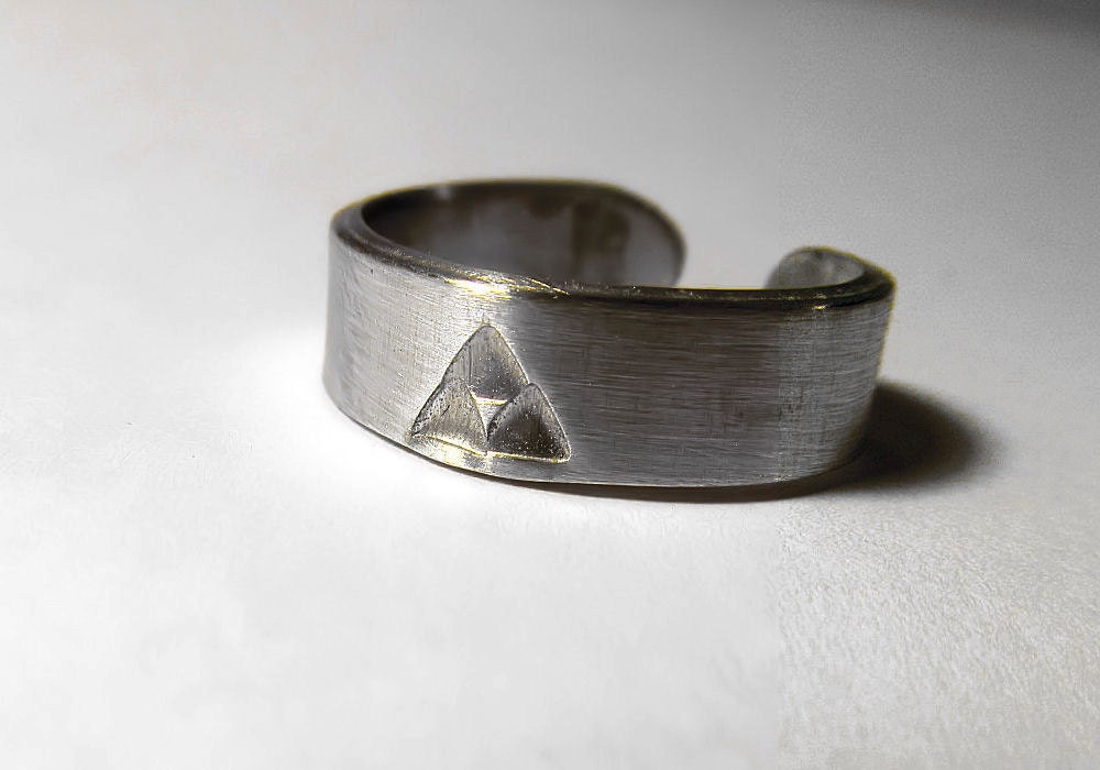 Zelda Ring,  Classic Triforce, Adjustable Aluminum Ring