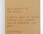 Notebook - Dear People of the world, Sincerely Grammar