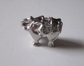 Elephant Slide Charm-Alabama's Big Al-Silver Elephant Slide Charm Bead Embellished with Rhinestones for your Bracelet