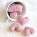 Set of 3 Hearts: Hand Knit Decor Ornaments WITH Hangers