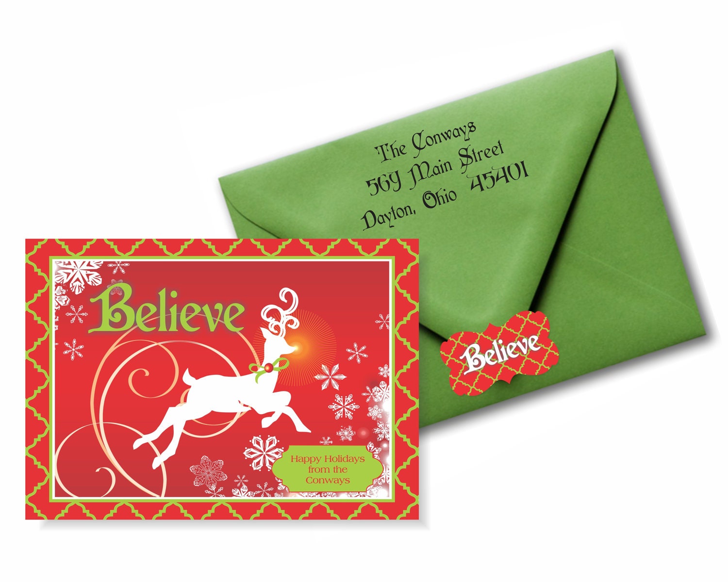 Believe Holiday Christmas Cards - Custom Christmas Cards