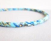 Shabby Chic Headband Retro Preppy Fabric Vintage Inspired Floral Cloth Hair Band Turquoise Yellow Blue Rose Flower Monet's Lake