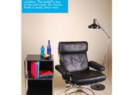 Mid Century Black Leather Lounge Chair Recliner