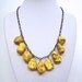 Mustard Stone Necklace - Natural Yellow Beaded Nuggets on Antiqued Bronze Chain