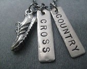 CROSS COUNTRY - Run Cross Country Running Necklace on 18 inch gunmetal chain - Running Jewelry - Cross Country Running - Cross Country Team