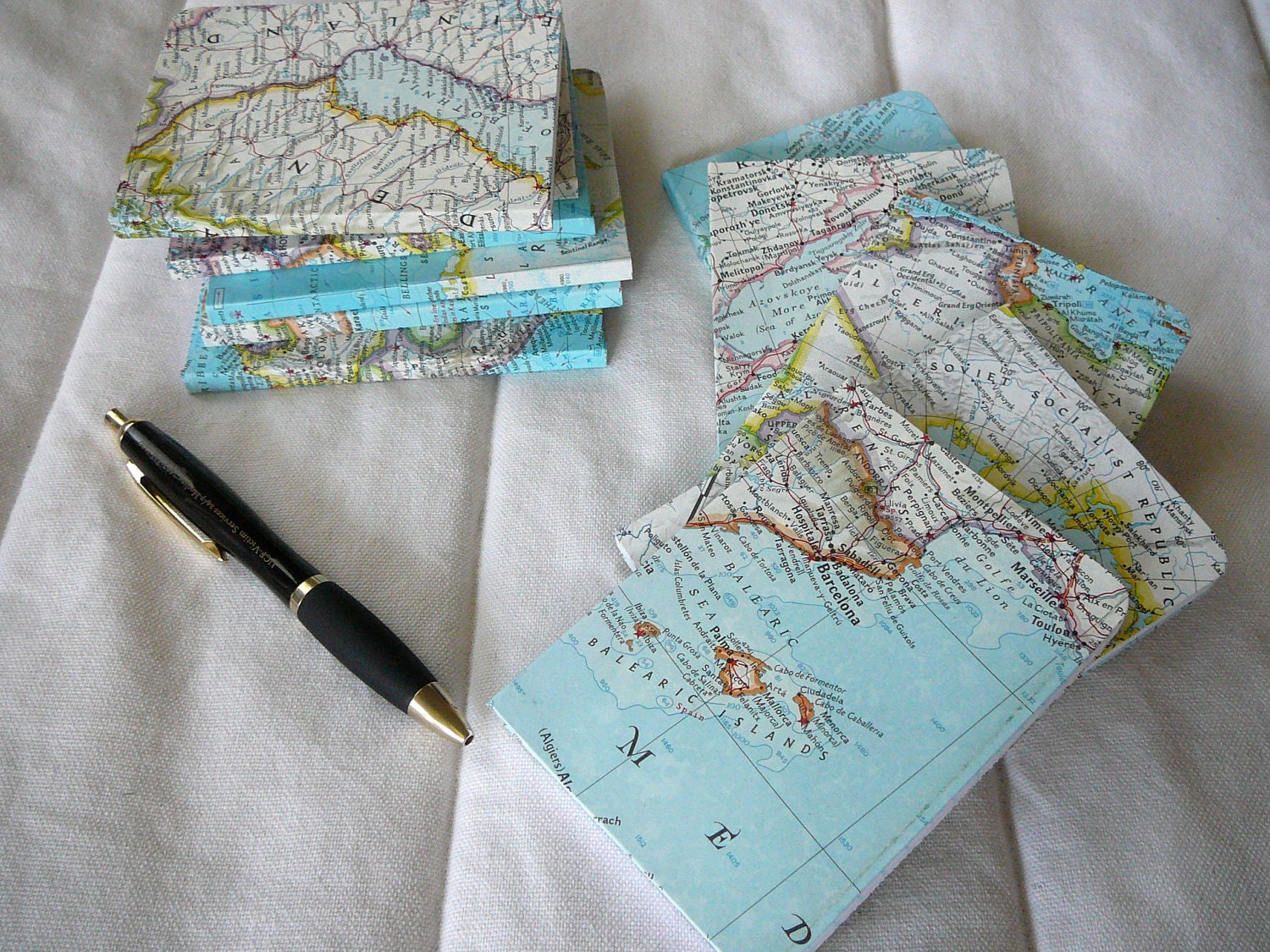 Vintage Map Covered Mini Composition Notebook