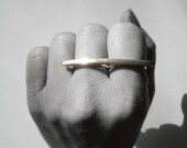 Brass Bar - Double Finger Ring Two Finger Ring - Modern - Sterling Silver 925 Brass - READY TO SHIP