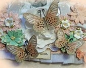 Butterfly Set Champagne Dreams Butterflies  Scrapbook Embellishment Tag Card Mini Album Wedding