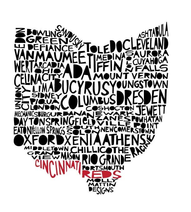 OHIO Cincinnati Reds special edition print