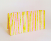 Fabric Checkbook Cover in Pastel Stripes