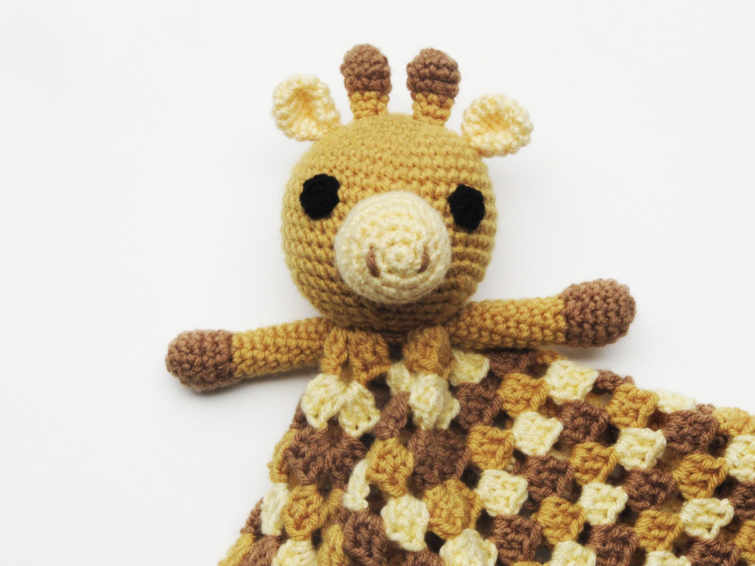 Giraffe Lovey CROCHET PATTERN instant download - blankey, blankie, security blanket