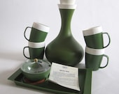 MOD Insulated Carafe Jug Pitcher Coffee Pot, Mugs and MORE // New Old Stock // Avocado Green // By GENI // From Demo Kit // 1970s