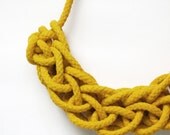 Knitted Rope Necklace in Yellow