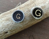 Upcycled Typewriter Key Earrings Featuring Letter G