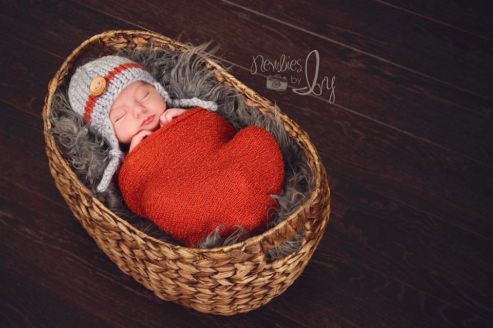 gray  brick baby  boy knitted hat, newborn photography prop, baby shower gift, baby photo prop, infant earflap beanie