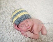 yellow gray  baby girl boy knitted hat, newborn photography prop, baby shower gift, baby photo prop, infant beanie